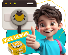 Тестирование & Vibe Debug. Охотники за багами - КИБЕРшкола программирования для детей, компьютерные курсы для школьников, начинающих и подростков - KIBERone г. Новошахтинск