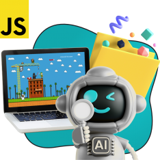Язык программирования JavaScript + AI. Проектное обучение + геймификация + AI-помощники - КИБЕРшкола программирования для детей, компьютерные курсы для школьников, начинающих и подростков - KIBERone г. Новошахтинск